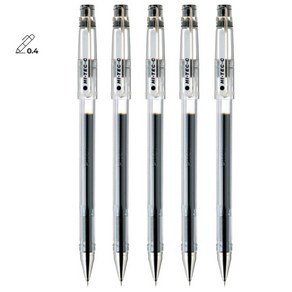 PILOT 하이테크-C 0.4mm 5개 파일롯트 HI-TEC-C 젤 잉크 볼펜, 블랙5개, 1개