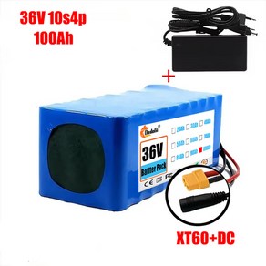 고전력 배터리 팩 36V 10S4P 100000mAh 500W 42V 전기 자전거 BMS 42V18650 리튬, [05] XT60-DC-chage, 1개