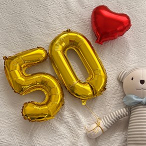 하피블리 50일 셀프 촬영 미니 숫자 풍선 파티용품 세트, 50일셀프촬영(골드), 1세트