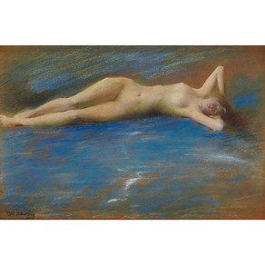 Reclining Nude Figue of a Gil 아트포스터 감성선물 듀잉, 그림만(매트지), 21x31.88, 1개