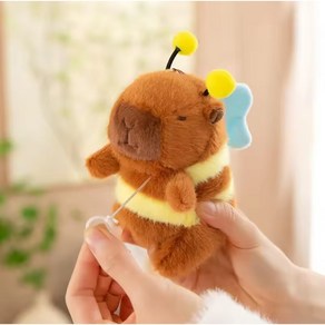 꿀벌 파닥 날개 카피바라 인형 키링, 1개