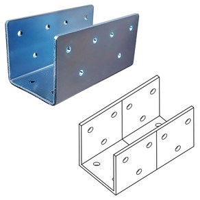 아연도금 조립식 사각파이프 긴ㄷ자(ㄷ자2개 사이즈) 조인트 2-48 (모서리 보강용. 트러스 보강용. 용접겸용) (50각)