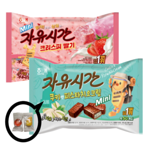 해태 자유시간 쿠키앤피스타치오크림 + 크리스피 딸기 + 망고젤리증정, 1세트, 650g