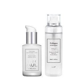 [본사] 리즈케이 콜라겐 물크림 50g 1개 + 세럼 스프레이 100ml 1개 (물광+주름미백+탄력보습) + (증정)체험용 시트런 3종 + 쇼핑백