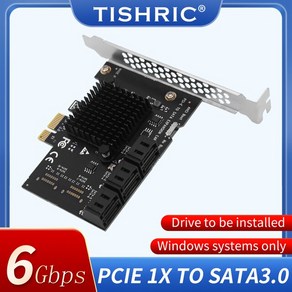 PCIE Sata 확장 카드 E 1X 4X 246810162024 포트 Sata3.0 어댑터 SATA 컨트롤러 Expess 멀티 플라이어, [08] PCIE 1X  to 6 Sata, 1개