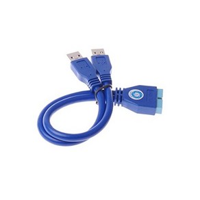 SMAKNÂ Blue 2 Pot USB 3.0 Type A Male to 20 Pin H SMAKN 파란색 2 포트 USB 3.0 유형 A 수 - 20 핀 헤더 수 어댑터 케이블, 1개