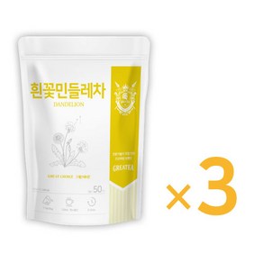 Geatea 그래이티 국산 흰꽃민들레 차 50티백, 3개, 50개입, 1g