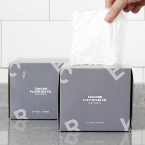 [홈앤하우스] 휴지통 비닐봉투 20L 50매x2, 20000ml, 2개