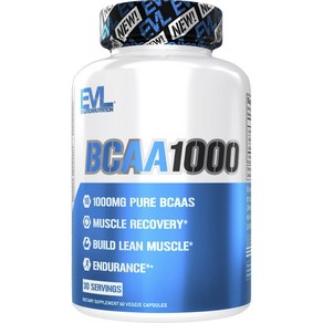 EVLUTIONNUTRITION BCAA 1000 베지 캡슐, 60개입, 1개, 60정