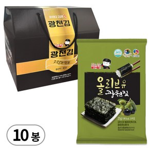 선물용 세트 이반장 올리브김 올리브유 광천 조미 전장김 25g 10봉