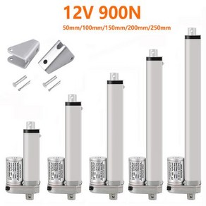 액추에이터 DC 12V 900N 선형 브래킷 포함 스트로크 드라이브 전기 모터 10 mms 50mm 100mm 150mm 200mm 250mm, 1) 12V 50mm 900N, 1개