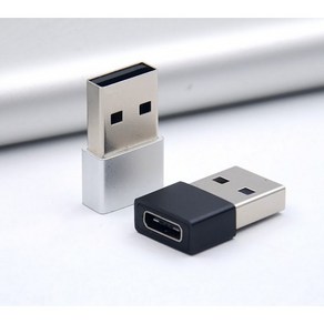 C타입(암) 젠더 슬림형 OTG USB to C타입(암)-벌크, 1개, 블랙