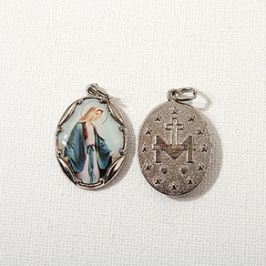 싼비즈 [7387-03]종교펜던트 에폭 프린팅마리아 대+O링 19x28mm 대백 1개