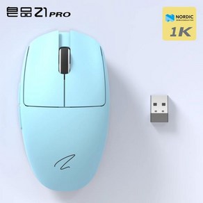 Zaopin Z1 Po 무선 마우스 듀얼 모드 Paw3395 E-스포츠 할로우 아웃 인체 공학적 경량 PC 액세서리 게임, 06 Blue 1k, 한개옵션1