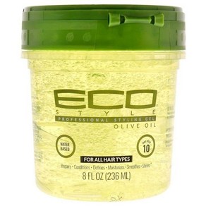 Eco Style Gel Olive Oil 스타일링 윤기와 길들이기 끝을 더합니다 두피에 수분을 전달합니다 영양 공급 및 복구 무중력과 우수한 유지력 제공 모든 모발에 이상적입, 236ml, 1개