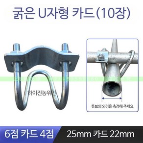 조리개 농업용 클립 파이프 비닐하우스자재 클램프 액세서리, 25*22굵은더블U밴드나사(10개), 1개