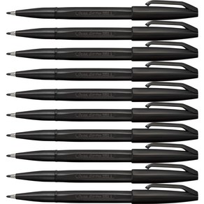 Pentel 펜테루 수성 펜 사인 S520-AD 블랙 10개 세트, 1개, 상품명참조