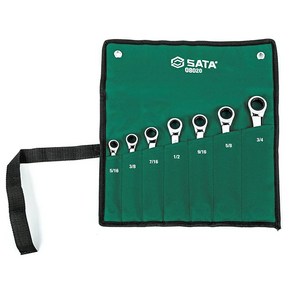 SATA 7피스 SAE 더블 래칫 렌치 세트 - ST08020, SATA 7피스 SAE 더블 래칫 렌치 세트 - ST0, 1개