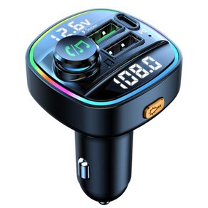 블루투스 5.0 FM 송신기 차량용 핸즈프리 라디오 변조기 MP3 플레이어 22.5W USB 초고속 충전 어댑터, 1) C22