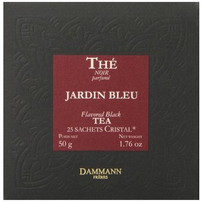 Dammann Fees Jadin Bleu 티백 프리미엄 고급 프렌치 홍차 혼합 딸기 대황 맛 25개 (싱글 팩) (SYNCHKG055739), 자르딘 블루, 2g, 1개, 25개입