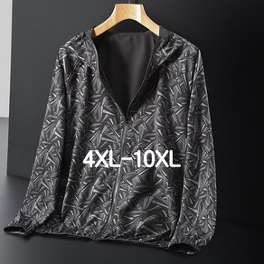 쥬엔리치 4XL-10XL 남자 빅사이즈 여름 바람막이 아이스 실크 쿨소재 후드집업 자켓 야상 낚시