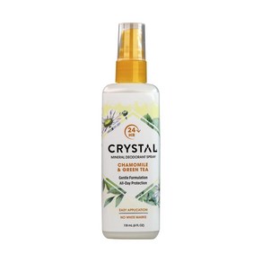 CRYSTAL 미네랄 데오드란트 스프레이 캐모마일 & 그린티 118ml(4fl oz), 1개, 118ml