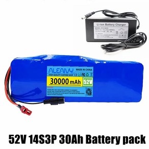 52V 14S3P 30Ah 30000mAh 18650 1000W 리튬 배터리 균형 자동차 전기 자전거 스쿠터 세발 충전기, 1개