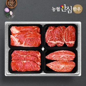 [농협안심한우] 1등급 일품로스세트 (등심+채끝+안심+특수)팩당400g총1.6kg, 1개