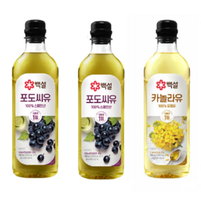 백설 포도씨유 2p + 카놀라유, 900ml, 1세트