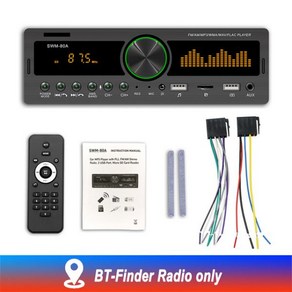 카 라디오 오디오 블루투스 우퍼 리시버 AUX 동글 SWM-80A 자동차 스테레오 FM Aux 입력 수신기 SD USB 12V 1 din MP3 멀티미디어 플레이어, Finde Radio