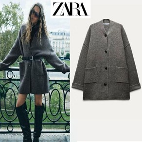 자라 여성용 패치 포켓 루즈핏 니트 코트 ZARA