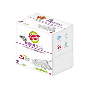 3M 스카치브라이트 미세먼지 청소포 더블액션 80매 (표준형 일회용 마른걸레), 80매입