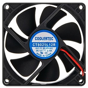 CooleTec CT-8025L12R-2P 80mm 저소음 유체베어링 쿨러, 1개