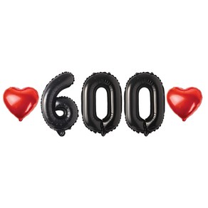 600일 숫자 하트 풍선 세트, 04.블랙 600