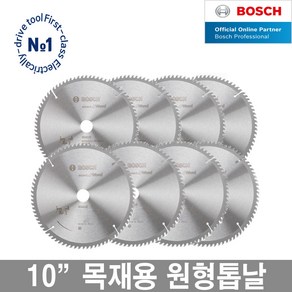 보쉬 원형톱날 모음 10인치 목재용 톱날 절단기 절삭, 10인치 80날 2.2mm, 1개