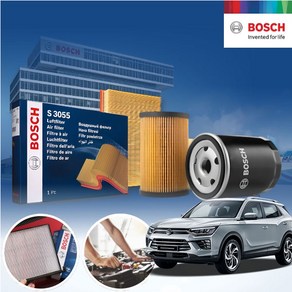 코란도(뷰티풀) 1.5 가솔린 BOSCH 에어크리너 오일필터 2종세트 5L 필요 MAD-028+o384 KPT-5560497 cs04018, 1개