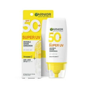 가르니에 슈퍼 UV 인비저블 세럼 선크림 SPF 50 PA++++ 광범위 스펙트럼용 30ml, 1개