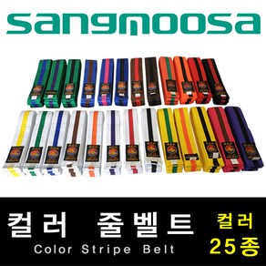 컬러줄벨트 (컬러줄띠) 25종 / 태권도 합기도 격투기 특공무술 유술 / 특수벨트 / 길이 160cm 180cm [일부품목제외]