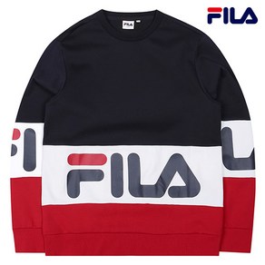 [FILA] 남여공용 3단 컬러 블럭 맨투맨 FS2POC1117X_DRD