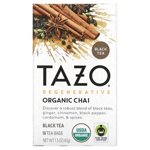 TAZO 타조 티 TEA 차이 홍차 티백 16개 43g(1.5oz)