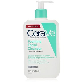 세라비 페이설 포밍 클렌저 CeraVe Foaming Facial Cleanser - Daily Face Wash for Oily Skin 474ml 저자극 순한 클렌징 폼