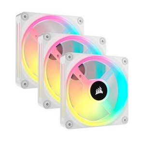 쿨러 CPU CORSAIR QX 시리즈 QX120 RGB 120mm 팬 - iCUE 링크 에코시스템 마그네틱 돔 PWM 시스템 허브 포함 3팩 스타터 키트 블랙, 커세어 Tiple (120mm) 120937 _Whi