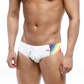 METROMALEWEAR [M2W] Rainbow Swim Brief White (4914-06)