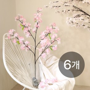 인테리어 조화나무 가지 소품 고급 구름벚꽃 조화가지, 구름벚꽃가지 6P, 1개