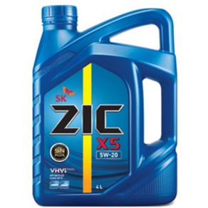 SK/ZIC/지크/X5/5W20/가솔린/LPG/경제적엔진오일/4리터, X5 5W20(가솔린/LPG)(4리터), 1개, 4L