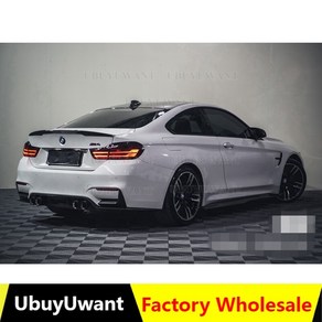 bmw 4 시리즈 f32 2 도어 쿠페 2014-2017 428i 435i 블랙 하이 킥 리얼 카본 파이버 리어 트렁크 윙 스포일러, 도색되지 않은, 도색되지 않은