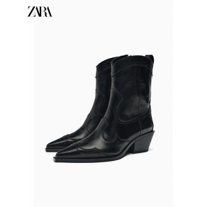 ZARA 자라 피스 디테일 카우보이 힐 부츠