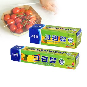 크린랲 위생 비닐랩 15cm x 30M + 30cm x 20M + 수세미, 1세트, 50m