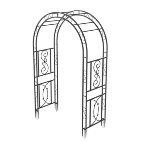 AESOME 철제 정원 아치 지지대 대문 초대형 가든 134x59x215cm, 블랙