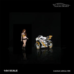 오로라모델 1:64 MOTORCYCLE GIRL Lightning livey (바이크 및 사람 피규어)